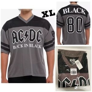 AC/DC NWT Back In Black Unisex Football Jersey
